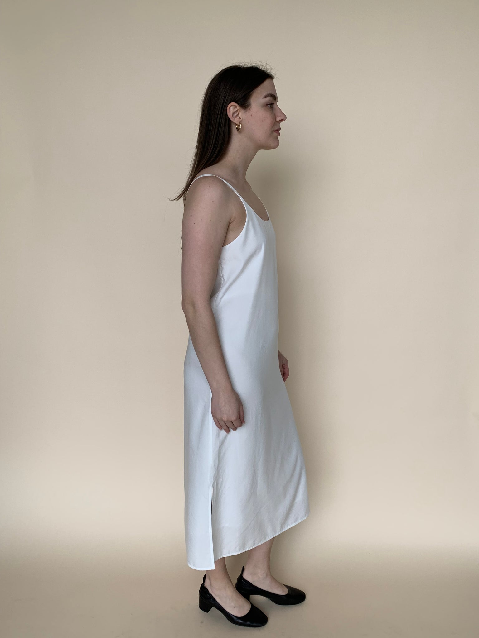 Eileen Fisher white slip dress