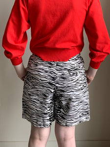 Printed high waist shorts