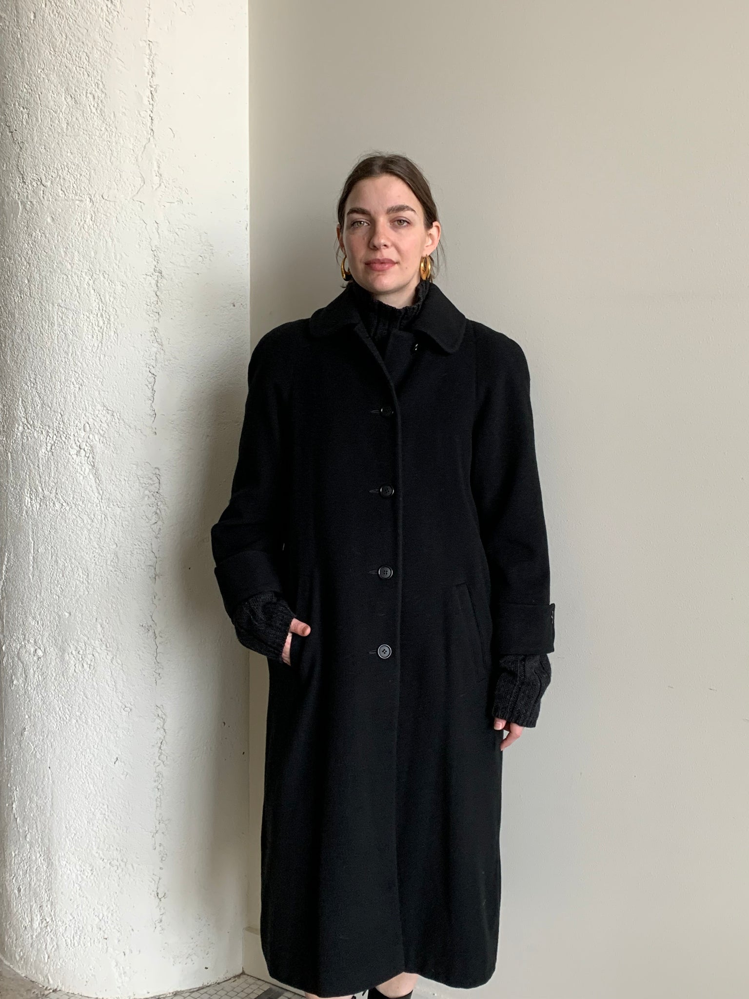 Black wool & cashmere coat