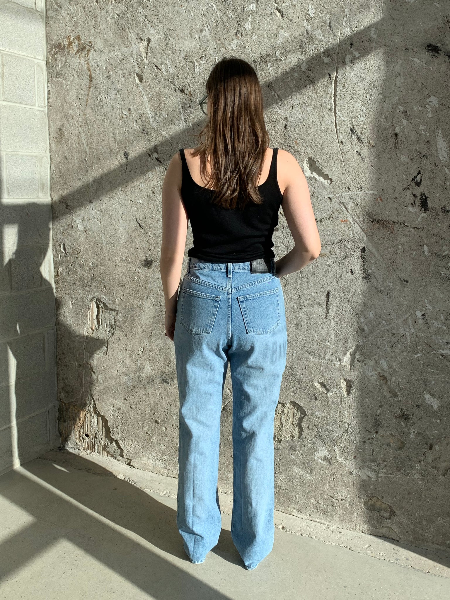 light blue bootcut jeans