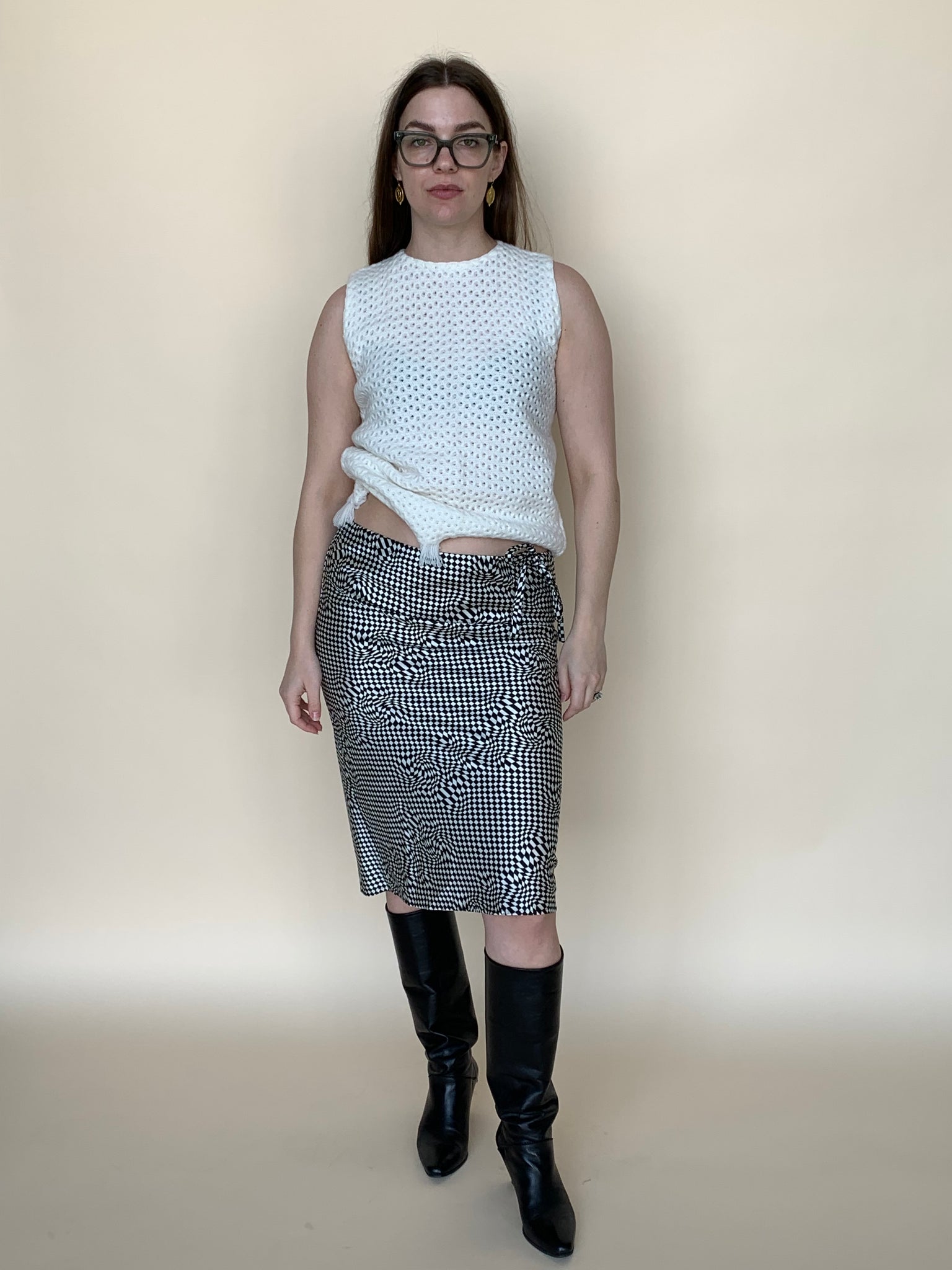 6397 harlequin check skirt