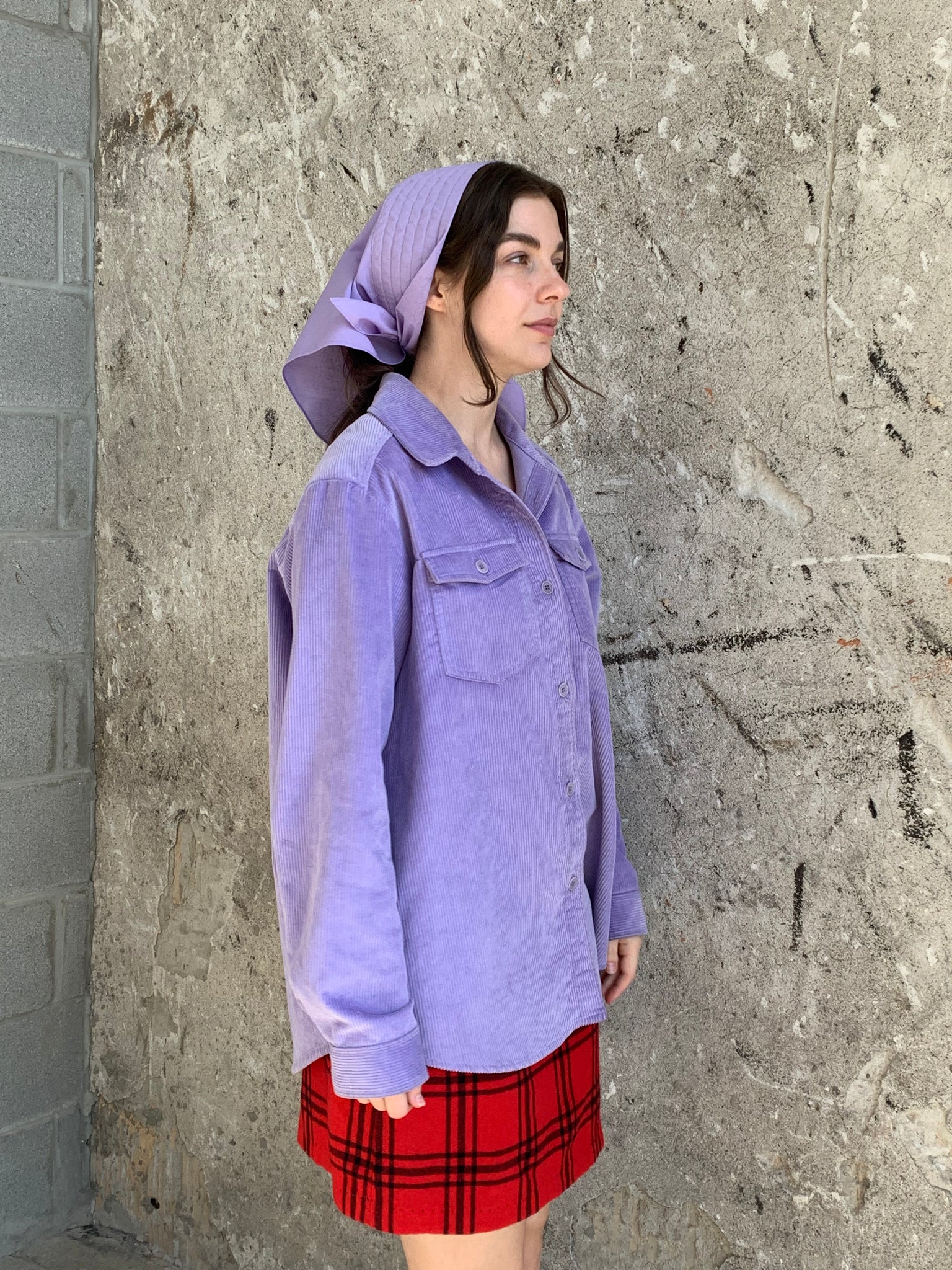 A.P.C. purple corduroy shirt