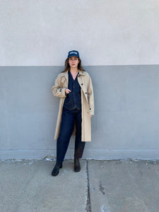 minimal khaki trench coat