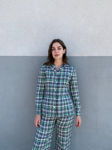 60s plaid pant suit