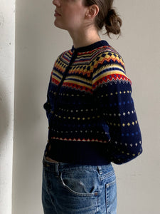 Danish vintage fair isle cardigan sweater