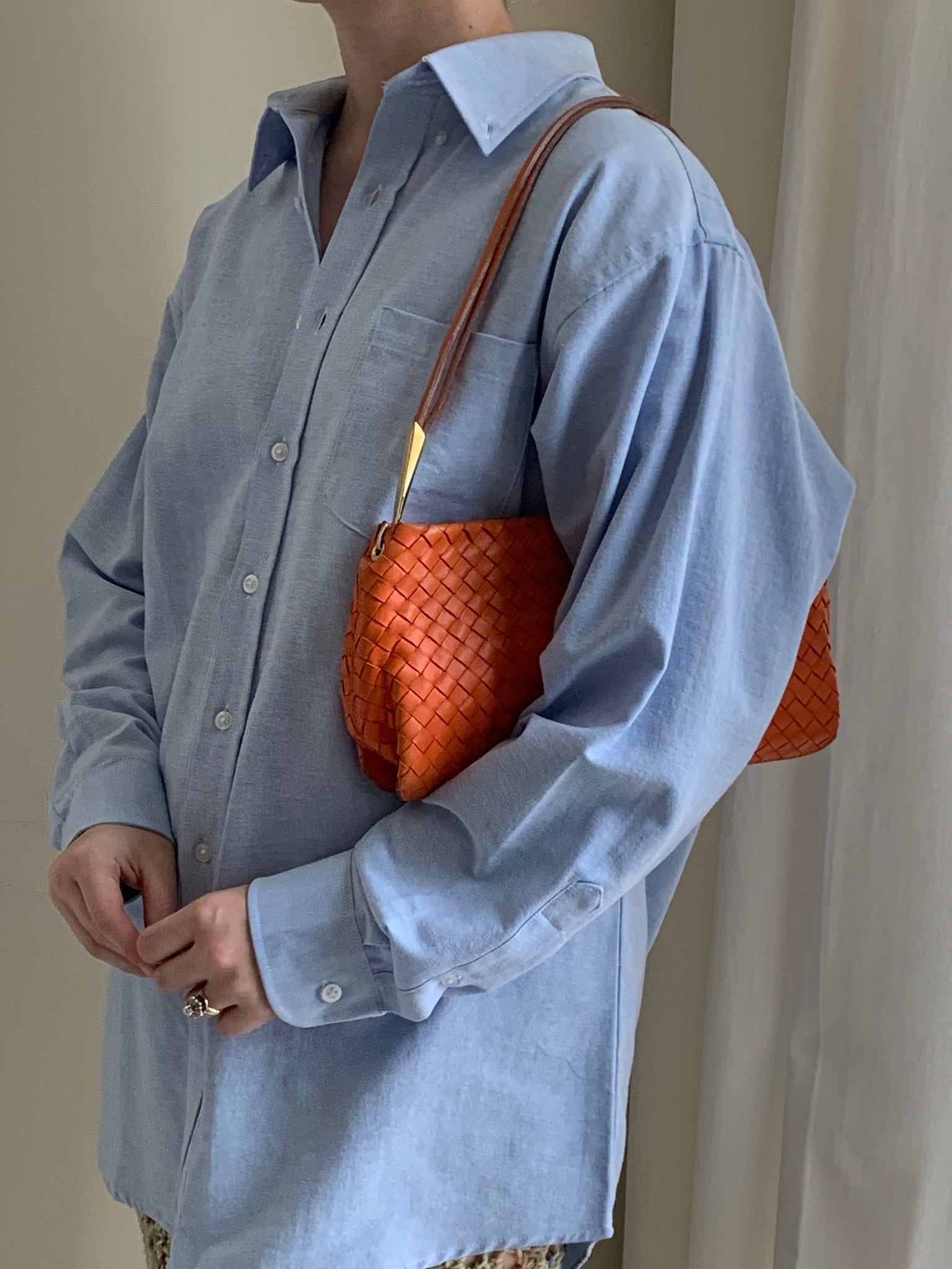 Vintage Bottega Veneta orange shoulder bag