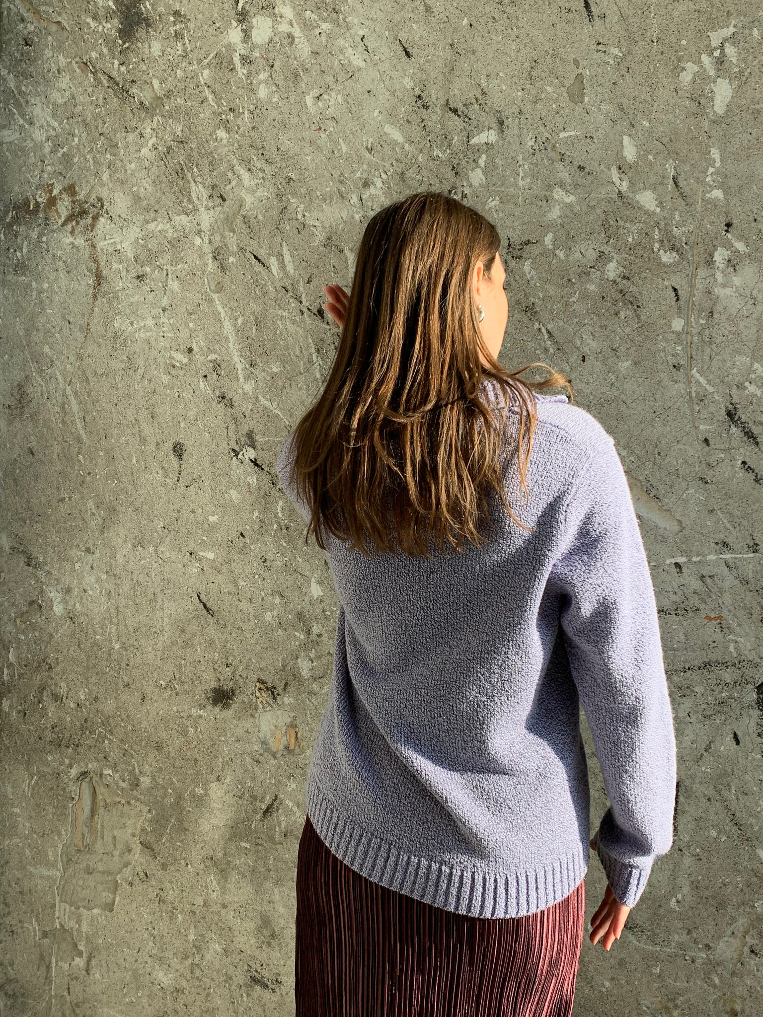 purple collared sweater