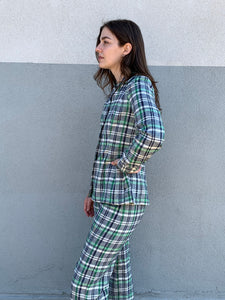 60s plaid pant suit