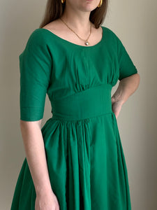 50s green taffeta dress