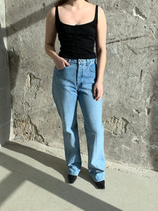 light blue bootcut jeans