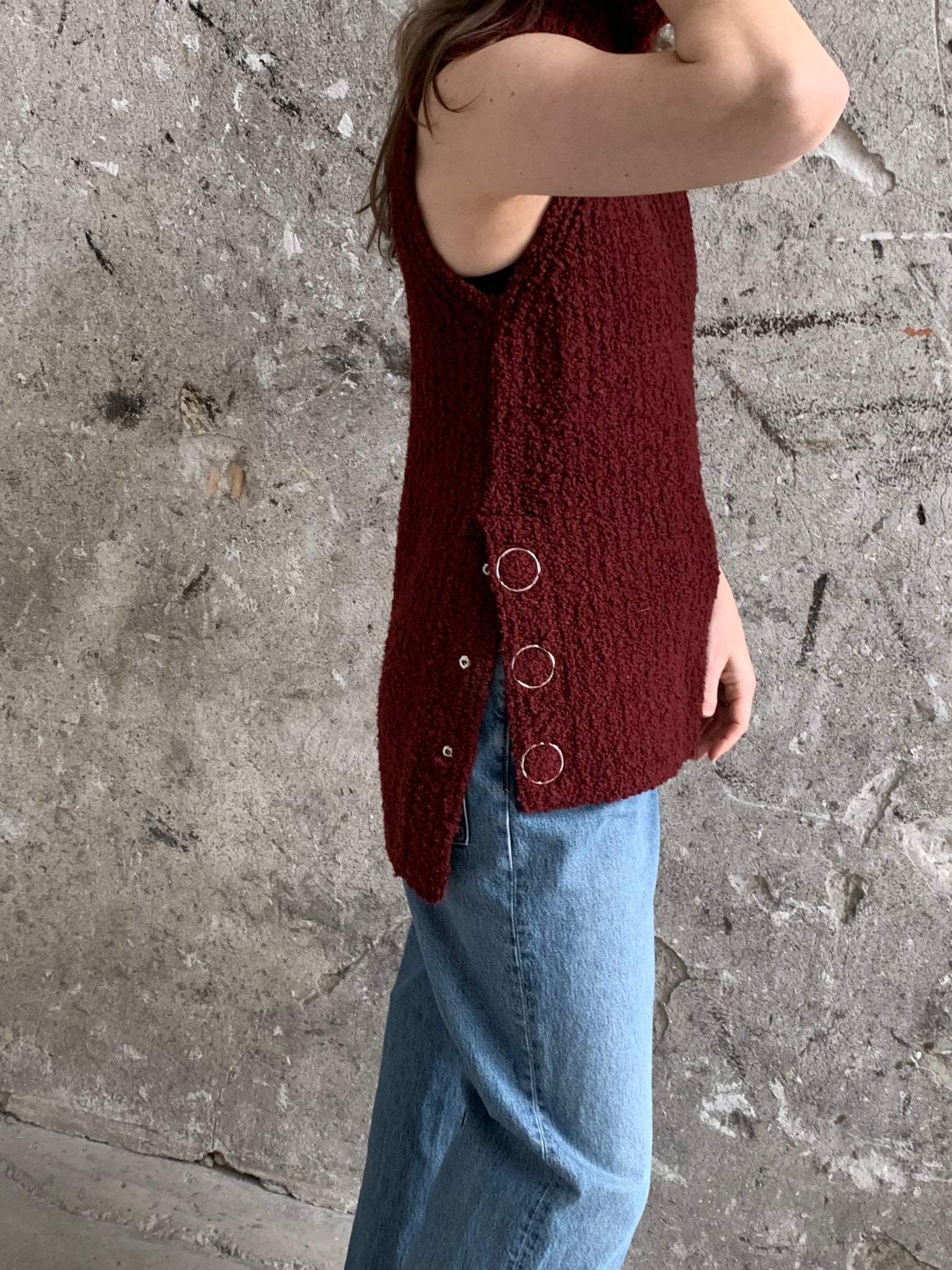 maroon tunic sweater