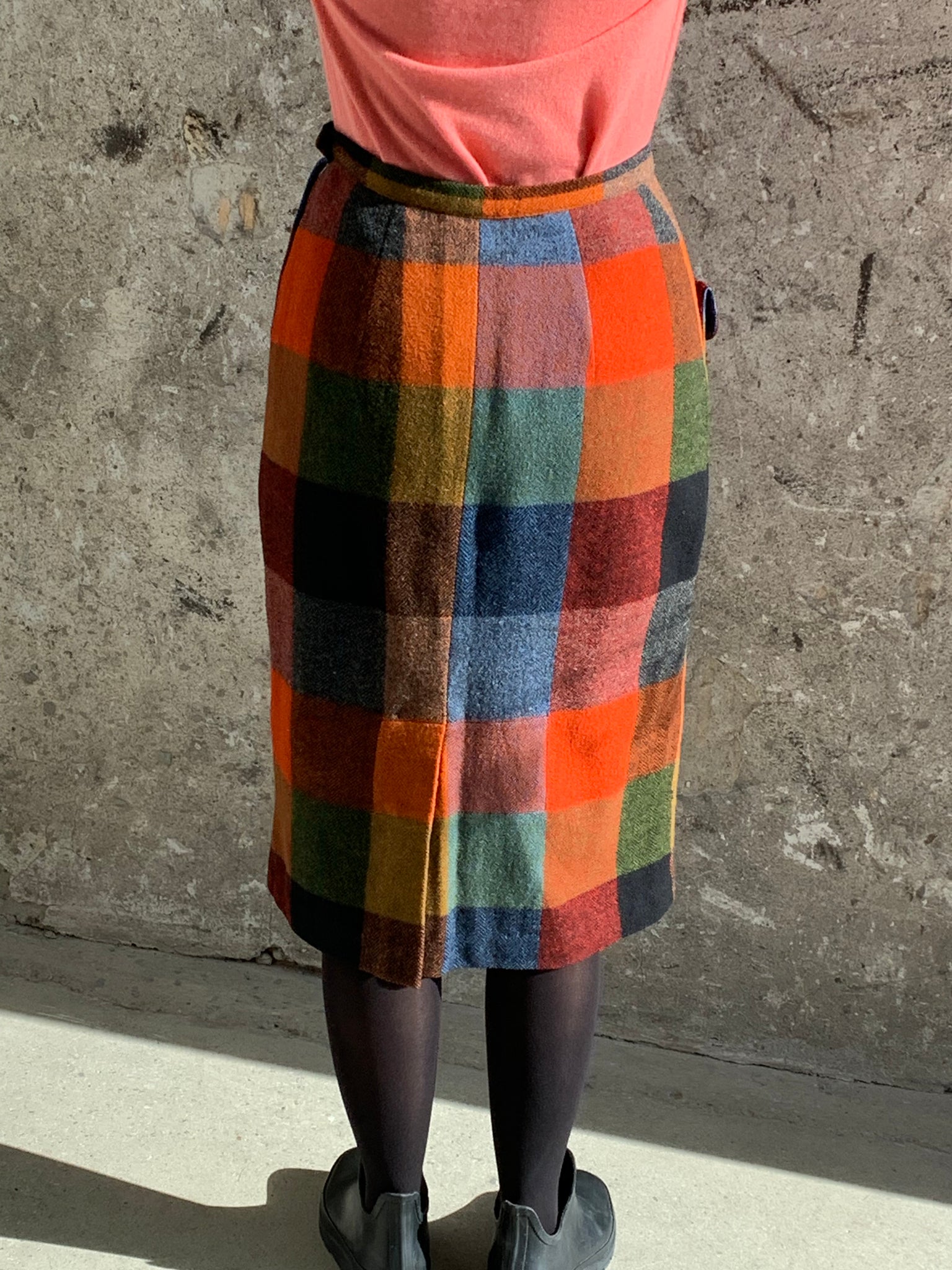 warm plaid wool skirt