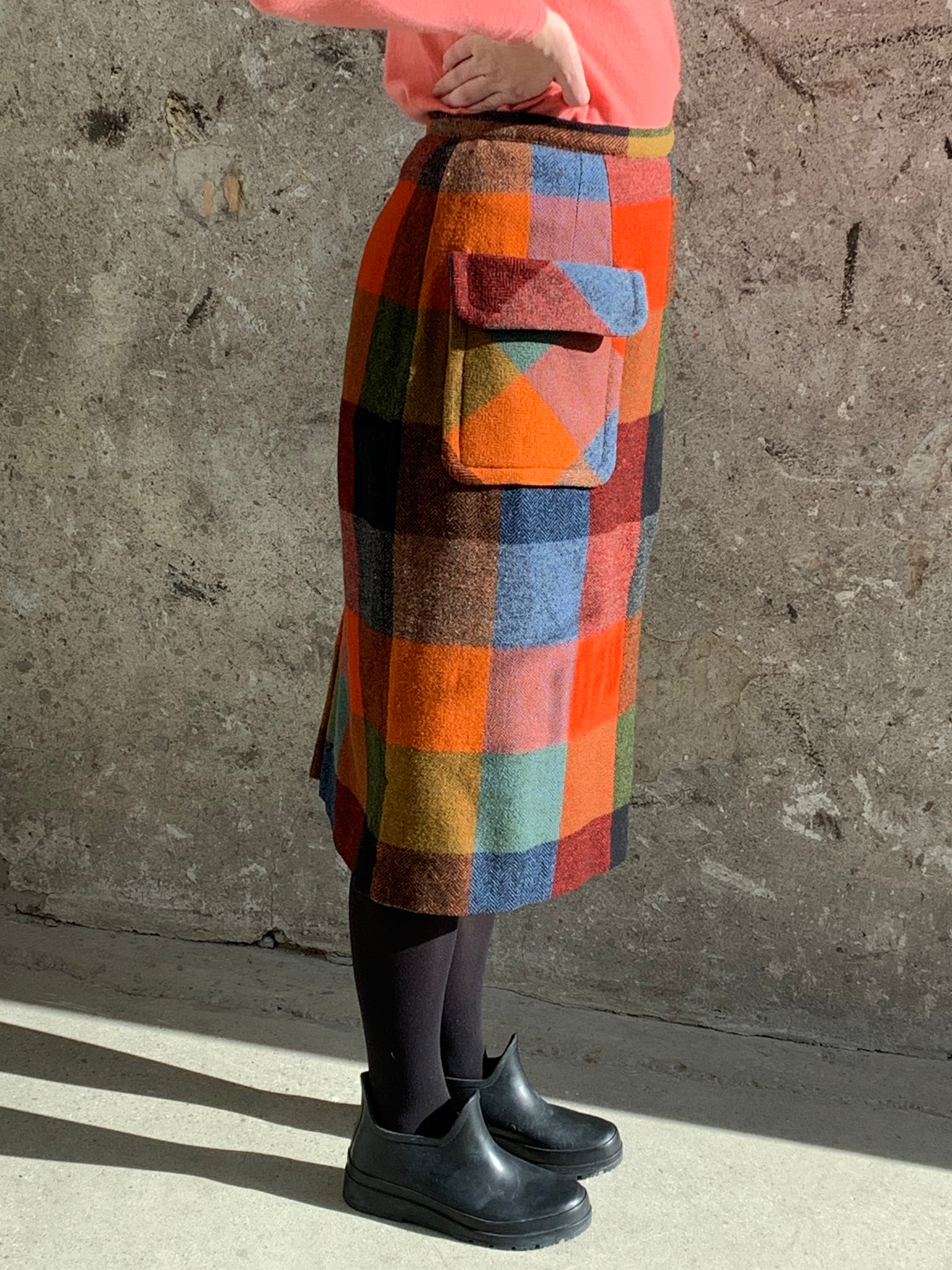 warm plaid wool skirt