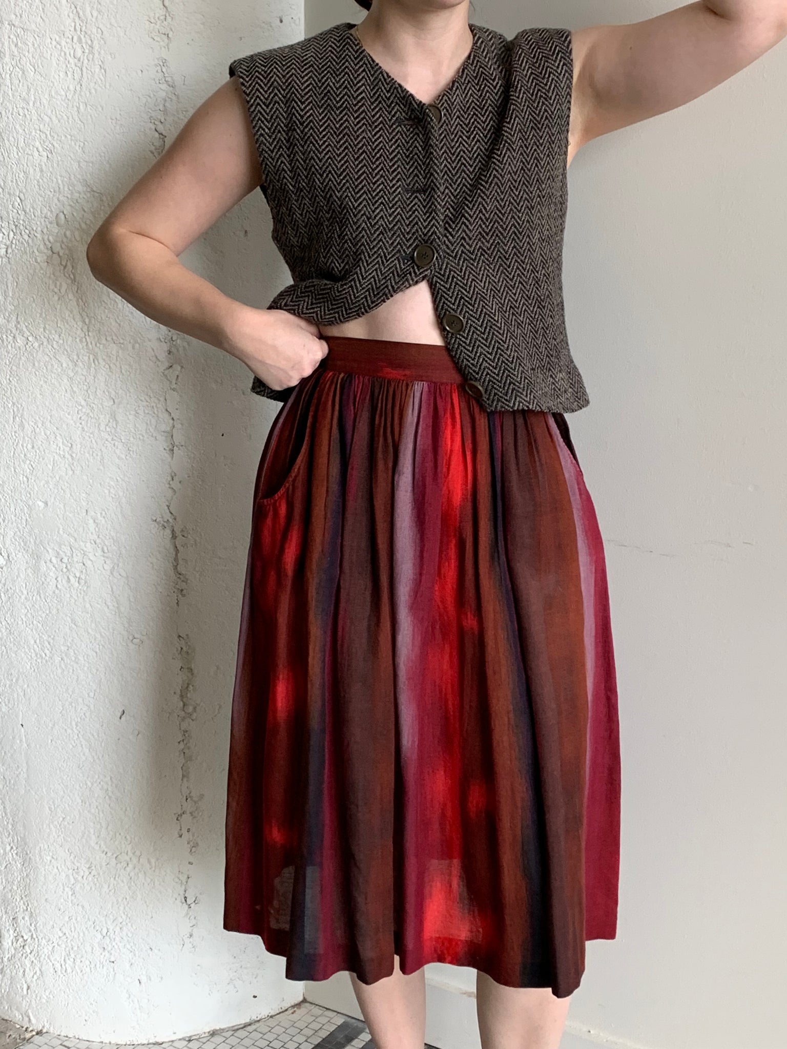 Vintage ombré shift skirt