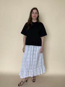 70s crochet midi skirt