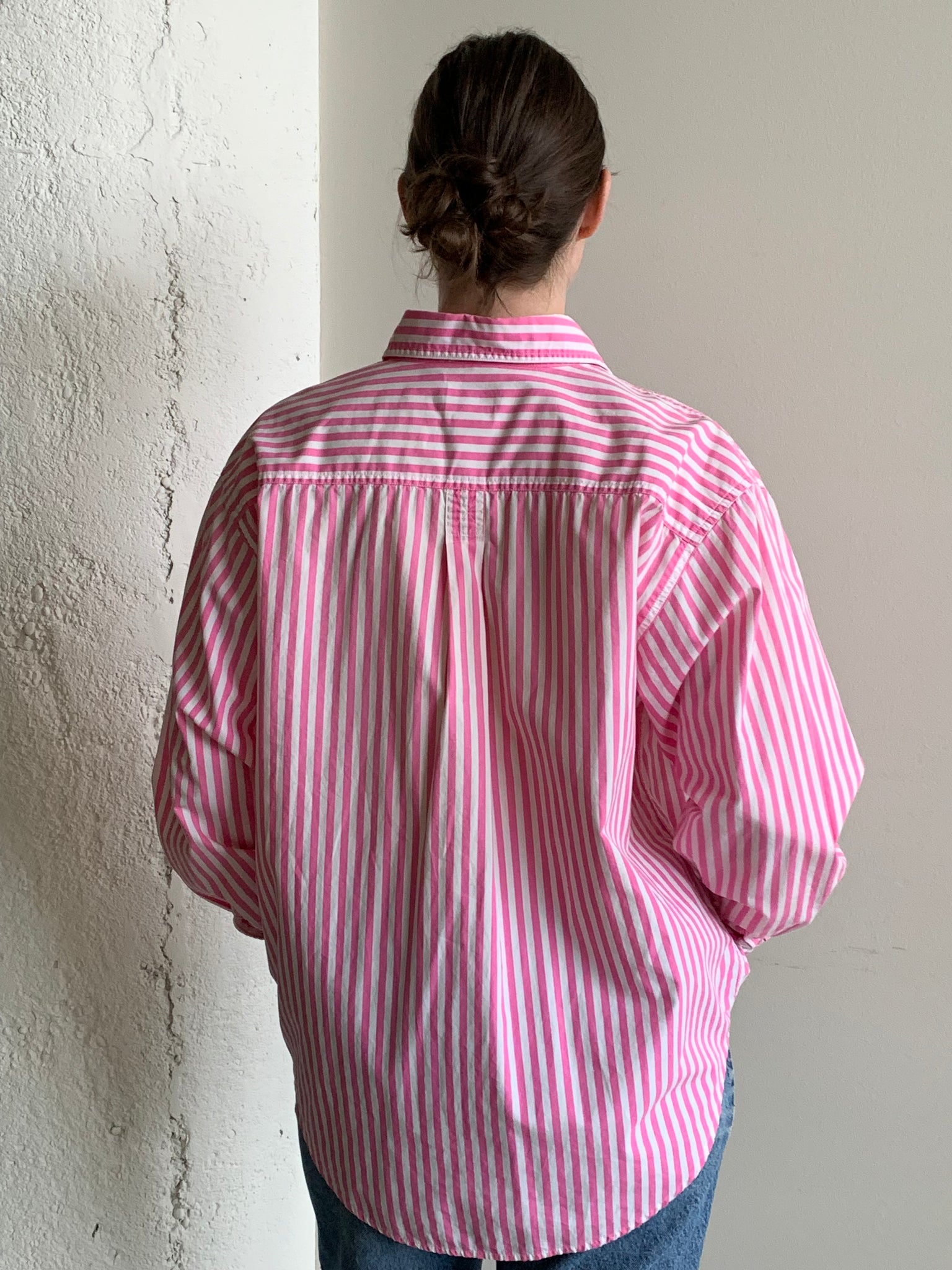 Pink pinstripe vintage button down