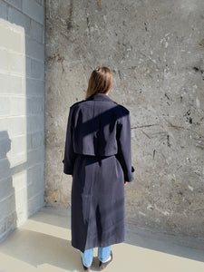 navy trench coat