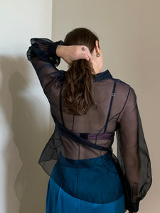 yves saint laurent silk organza blouse