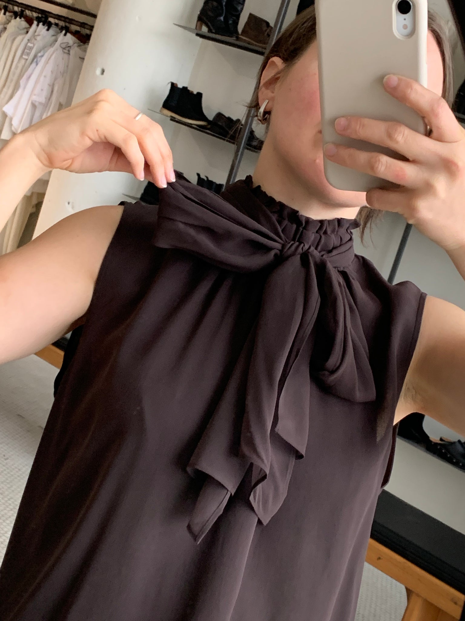 FRAME silk bow blouse