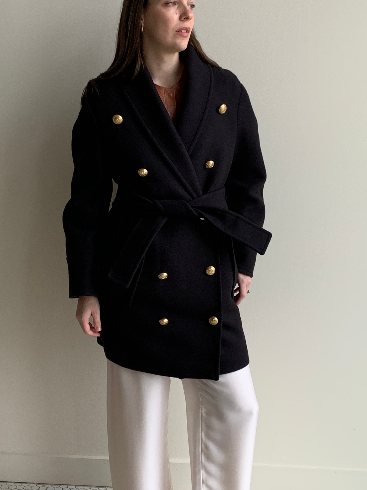 Balmain x H&M pea coat