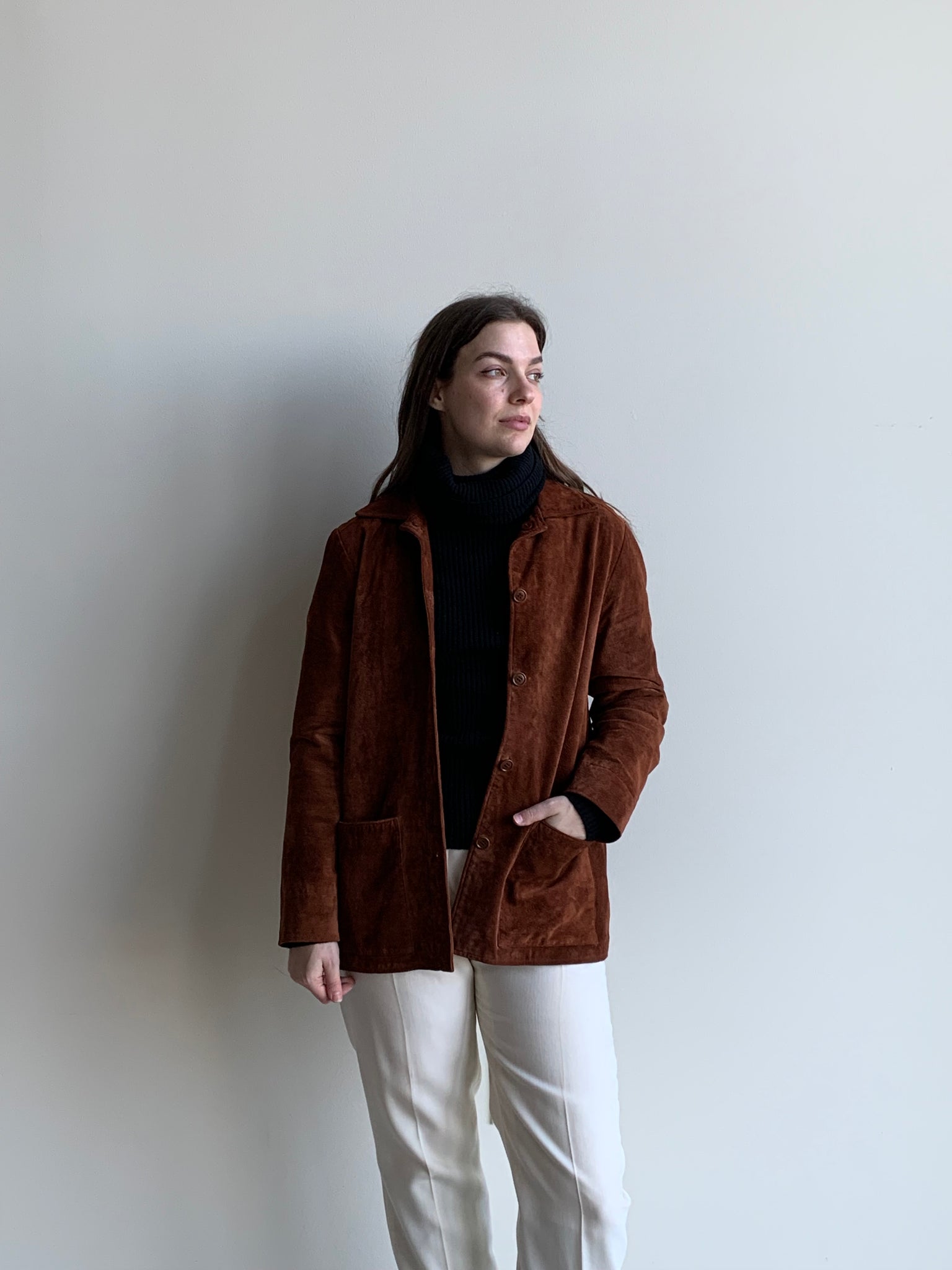 rust suede chore jacket