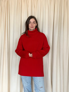 Vintage DKNY red turtleneck sweater