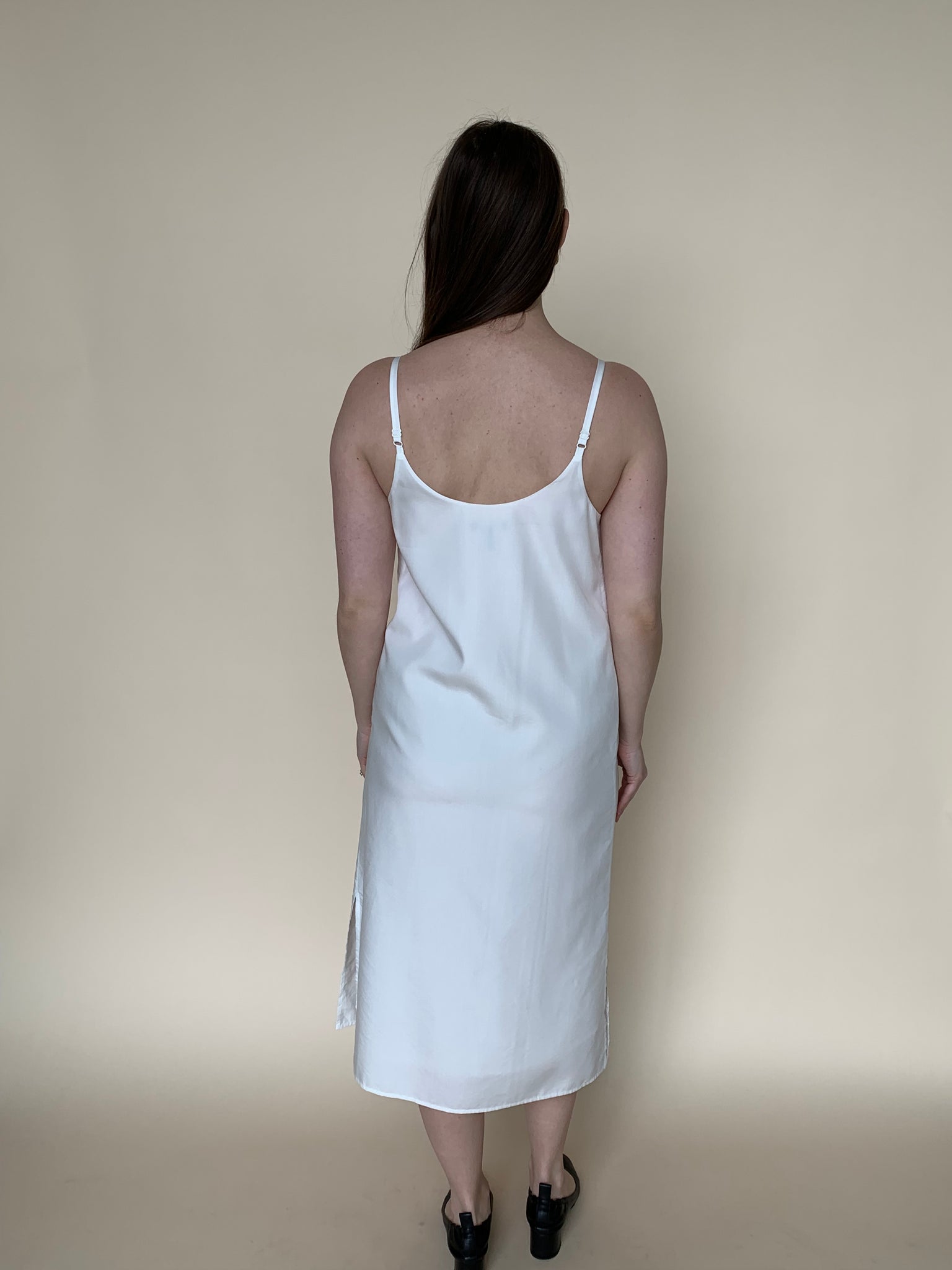 Eileen Fisher white slip dress