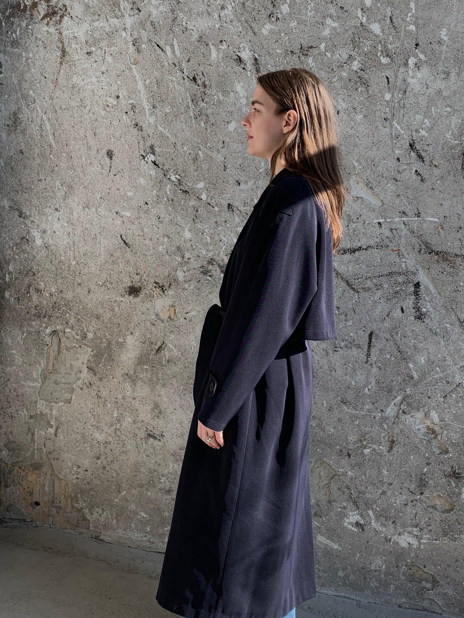 navy trench coat