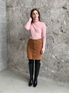 rust denim skirt