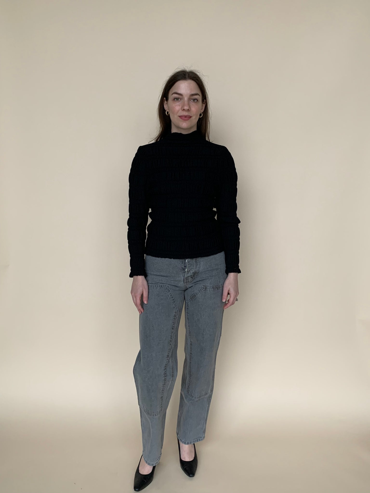 St. John ruched turtleneck top