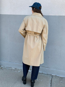 minimal khaki trench coat