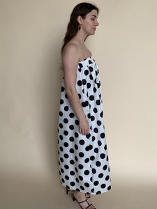 satin polka dot skirt dress