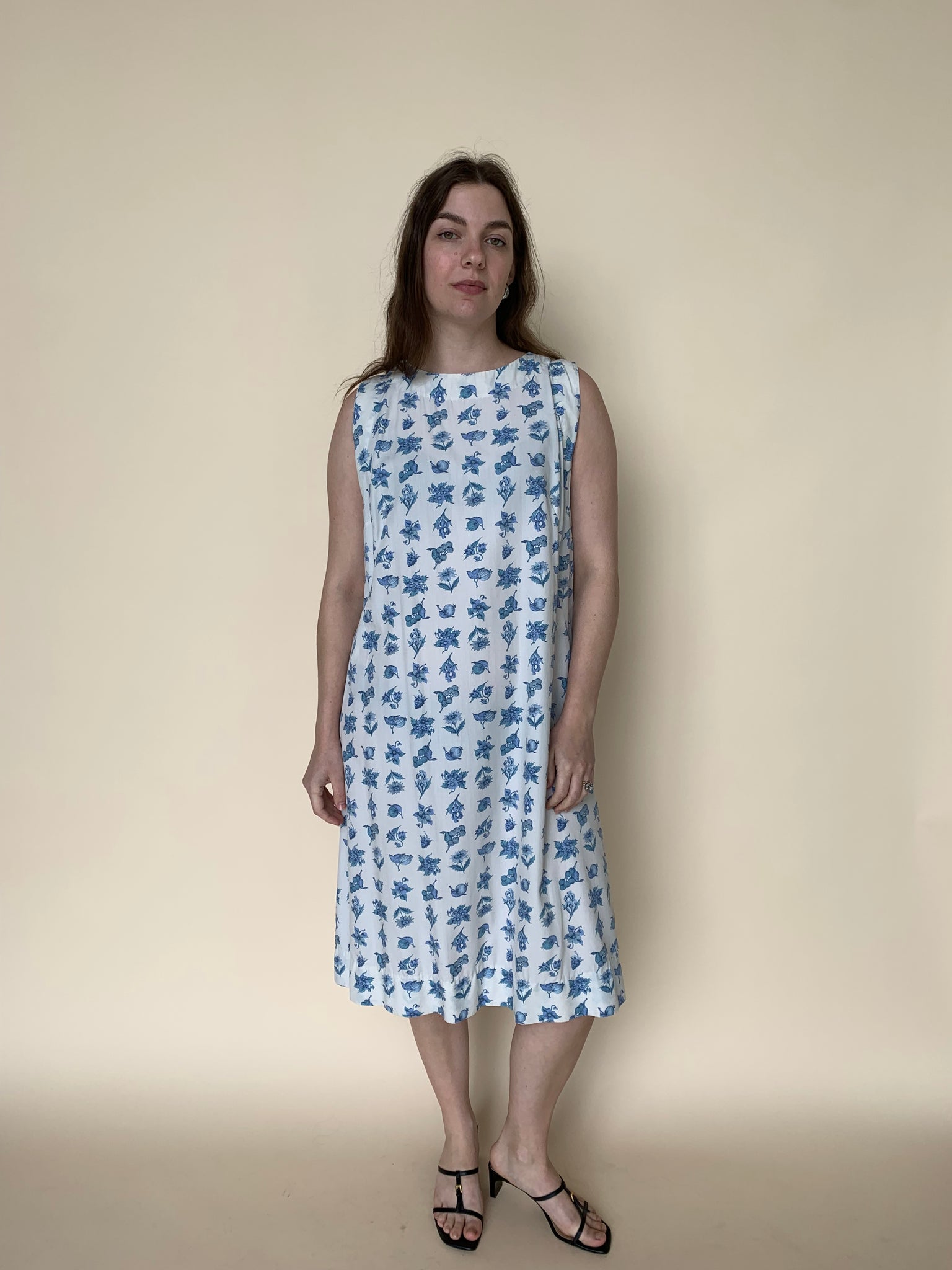 Blueberry print vintage dress