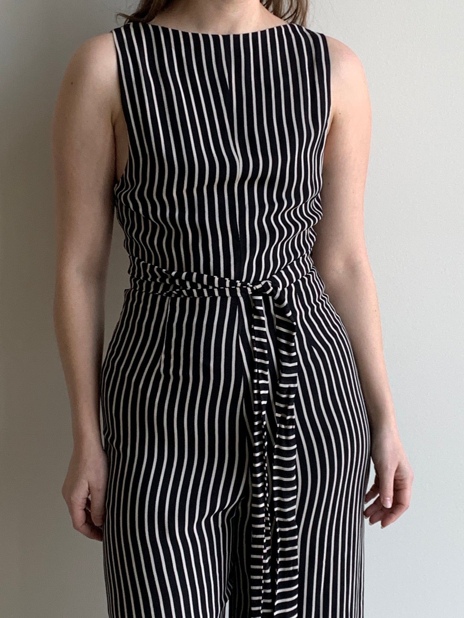 Reformation striped jumpsuit