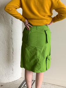 Lime green cargo skirt