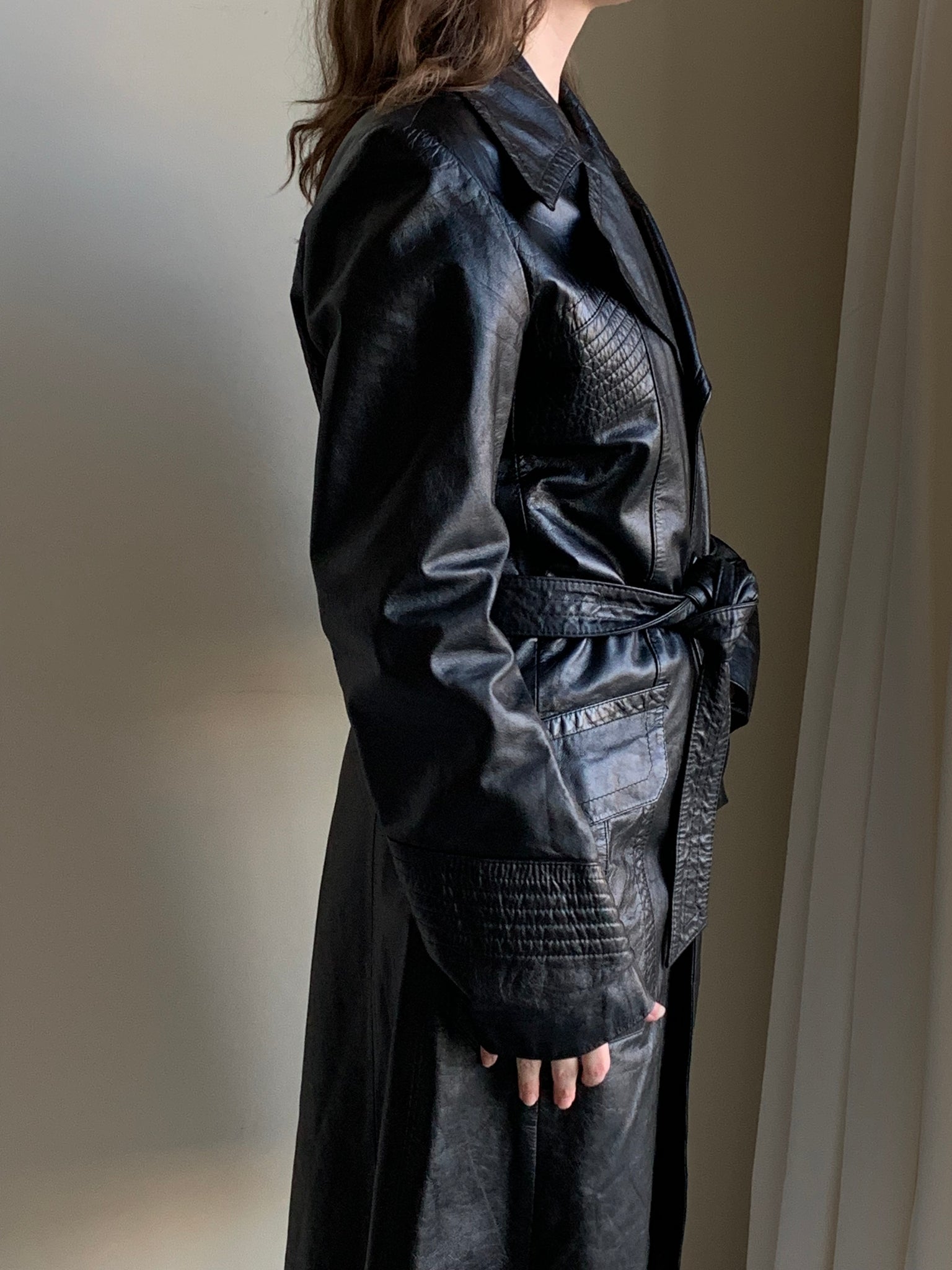 Black vintage leather jacket