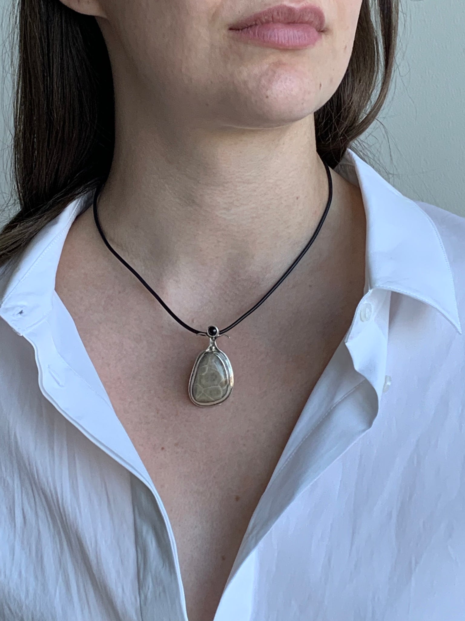 petoskey stone pendant necklace