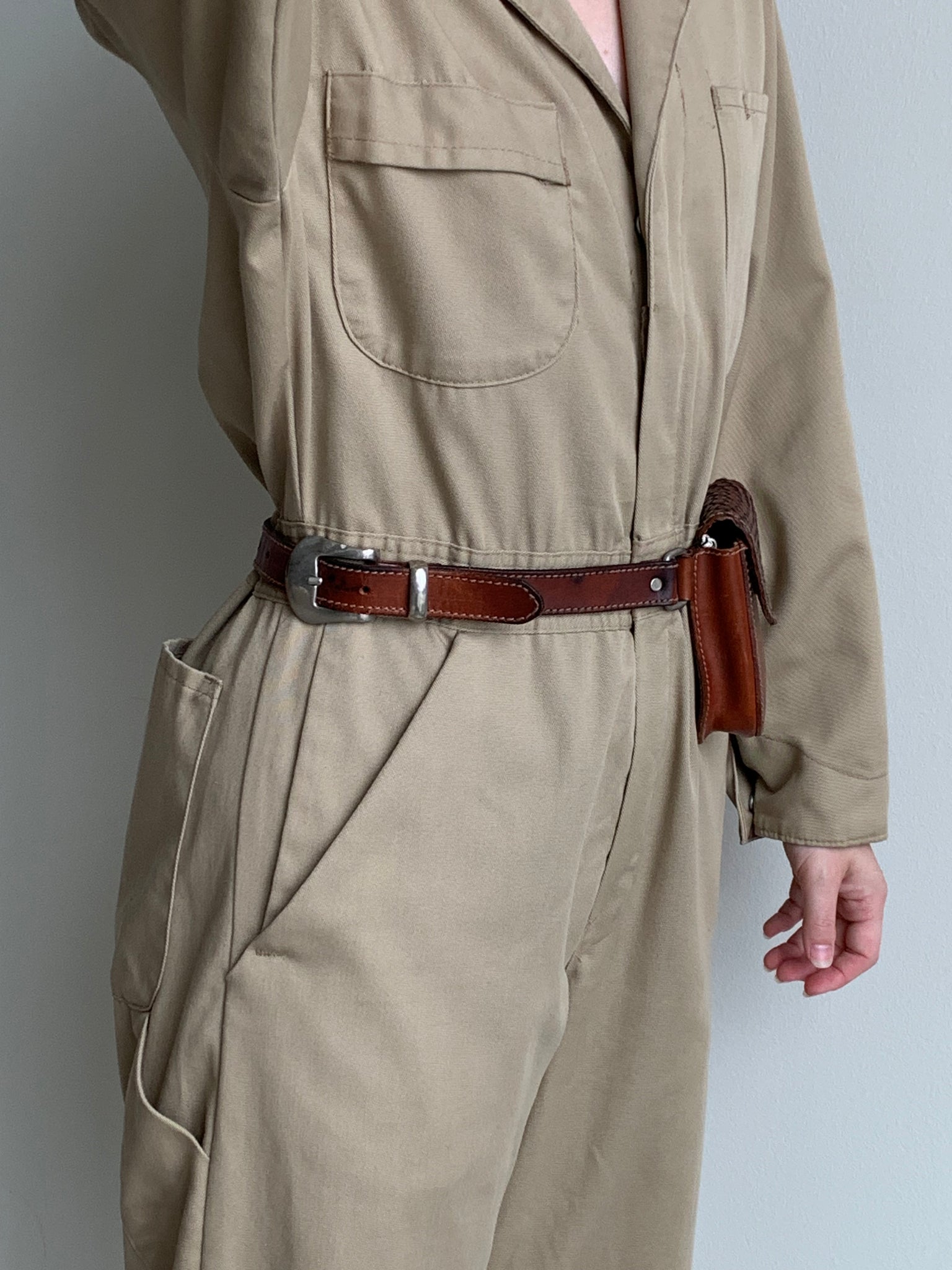 brown leather belt bag