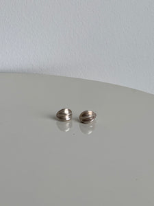 silver ridged earrings