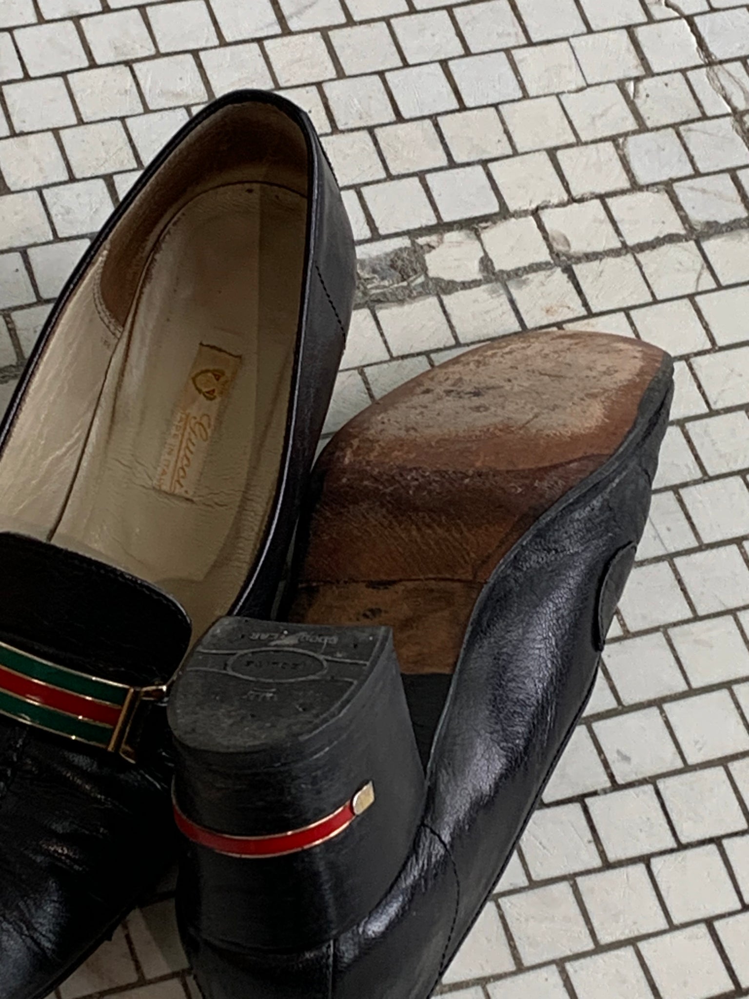 vintage Gucci heeled loafers