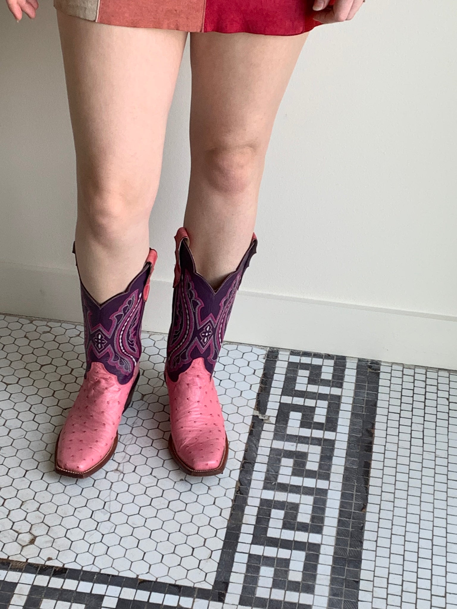 pink purple western boots