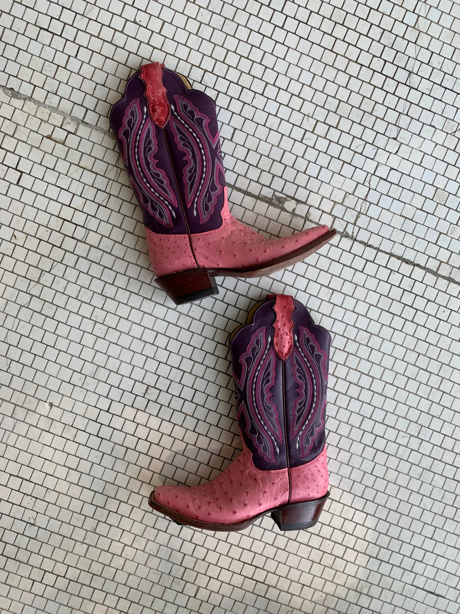 pink purple western boots