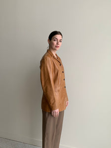 Jil Sander tan leather blazer